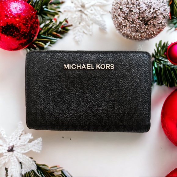 Michael Kors Wallet Card Holder Leather Jet Set NEW - Picture 1 of 4